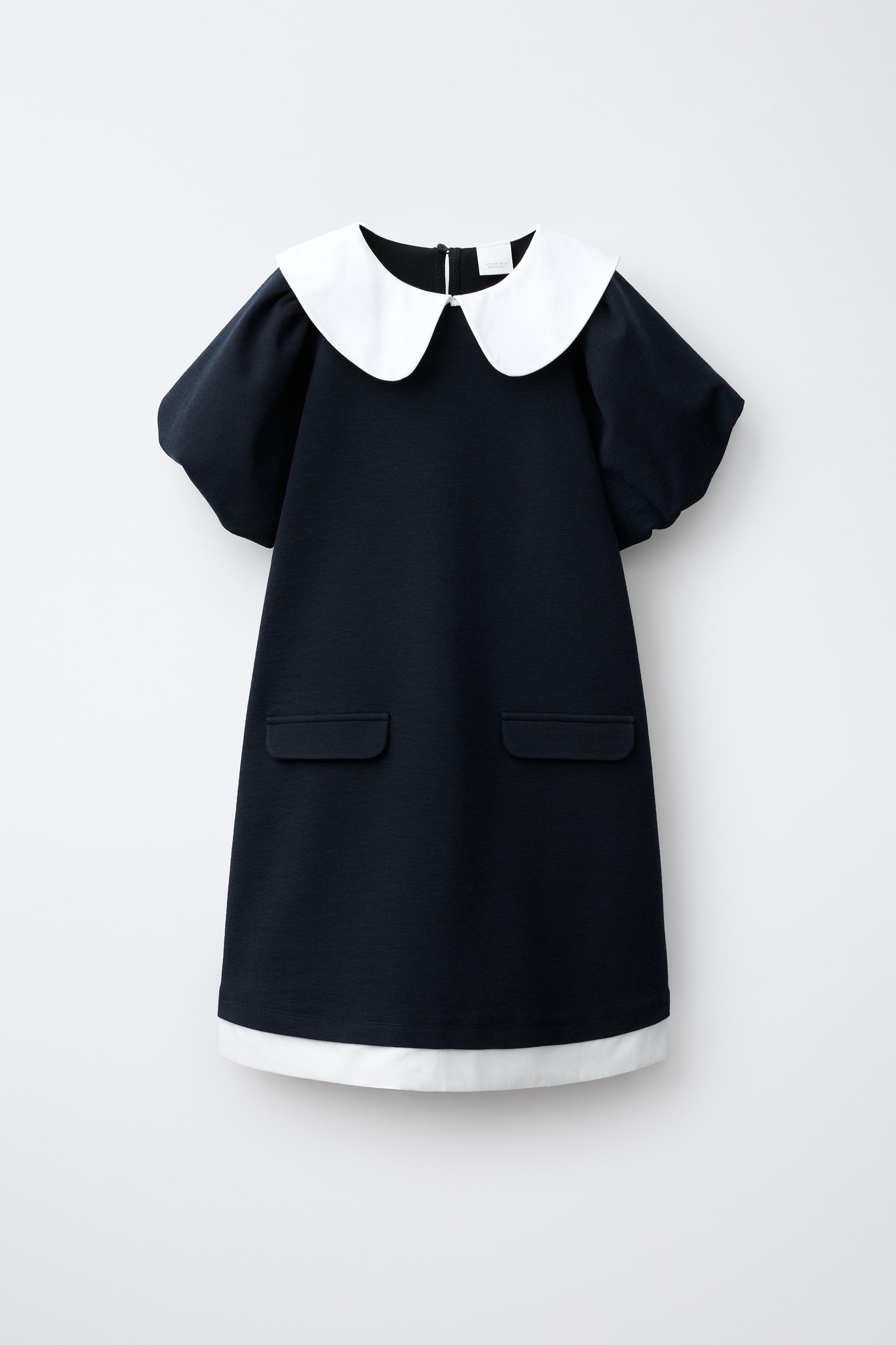 CONTRAST COLLAR DRESS